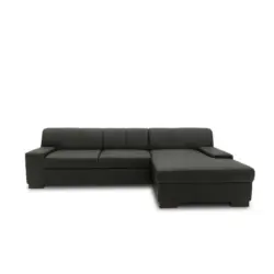 Ecksofa Norma Schwarz Lederlook