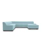 M&ouml;belix Wohnlandschaft Norma Pastellblau Webstoff