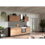 Möbelix Küchenzeile Turin Mit Geräten B: 240 Cm Graphitfarben/eiche