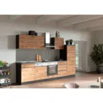 Möbelix Küchenzeile Turin Mit Geräte B: 300 Cm Graphit/eiche Dekor