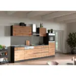 Möbelix Küchenzeile Turin Mit Geräte B: 300 Cm Graphitfarben/eiche