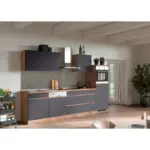 Möbelix Küchenzeile Turin Mit Geräten B: 300 Cm Grau/eiche Dekor