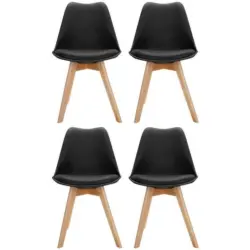 Stuhl-set 4er Scandi Schwarz