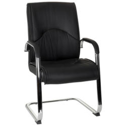 Besucherstuhl Sovrano V Lederlook Schwarz Bis 120kg