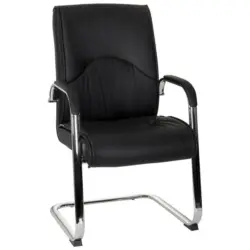 Besucherstuhl Sovrano V Lederlook Schwarz Bis 120kg