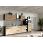 Möbelix Küchenzeile Turin Mit Geräten B: 330 Cm Graphit/eiche Dekor