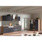 Möbelix Zweizeilige Küche Turin 390 Cm Mit Geräten Grau/eiche Dekor