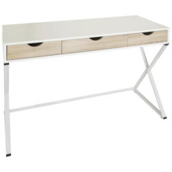 Schreibtisch B 50cm H 79cm Easy Flow, Weiß/eichefarben