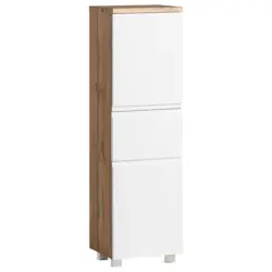 Midischrank Varese B: 40 Cm Wei&szlig;/wotaneiche Dekor