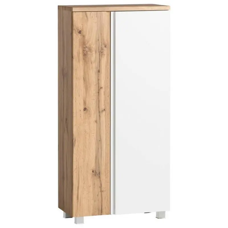 Midischrank Varese B: 65 Cm Weiß/wotaneiche Dekor