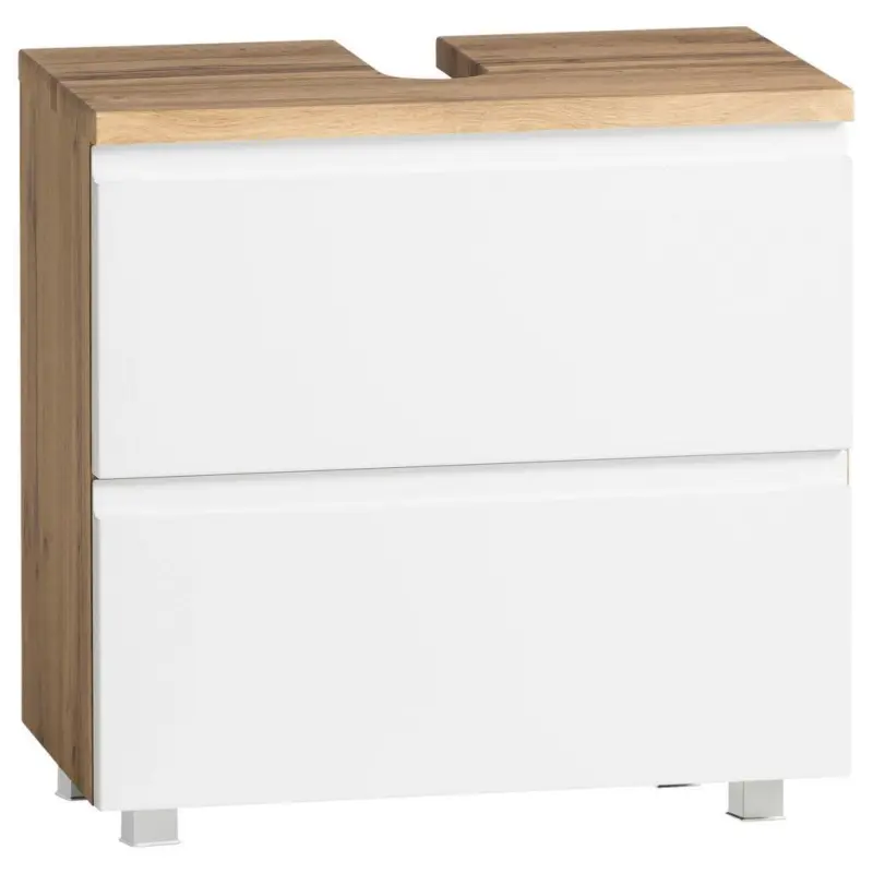 Waschbeckenunterschrank Varese B: 60 Cm Wotaneiche Dekor/wei&szlig;