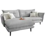 M&ouml;belix Ecksofa Lazio Mit Kissen Blaugrau Chenille