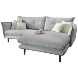 Ecksofa Lazio Mit Kissen Blaugrau Chenille