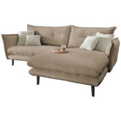 Ecksofa Lazio Mit Kissen Hellbraun Chenille