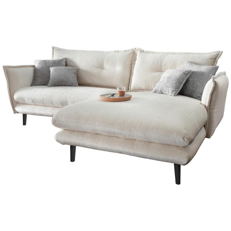 Ecksofa Lazio Mit Kissen Weiß Webstoff