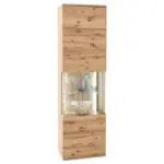 Möbelix Vitrine Santori B: 60 cm teilmassiv Eichefarben