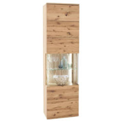 Vitrine Santori B: 60 cm teilmassiv Eichefarben