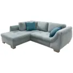 M&ouml;belix Ecksofa mit Schlaffunktion Flora Blau Kord