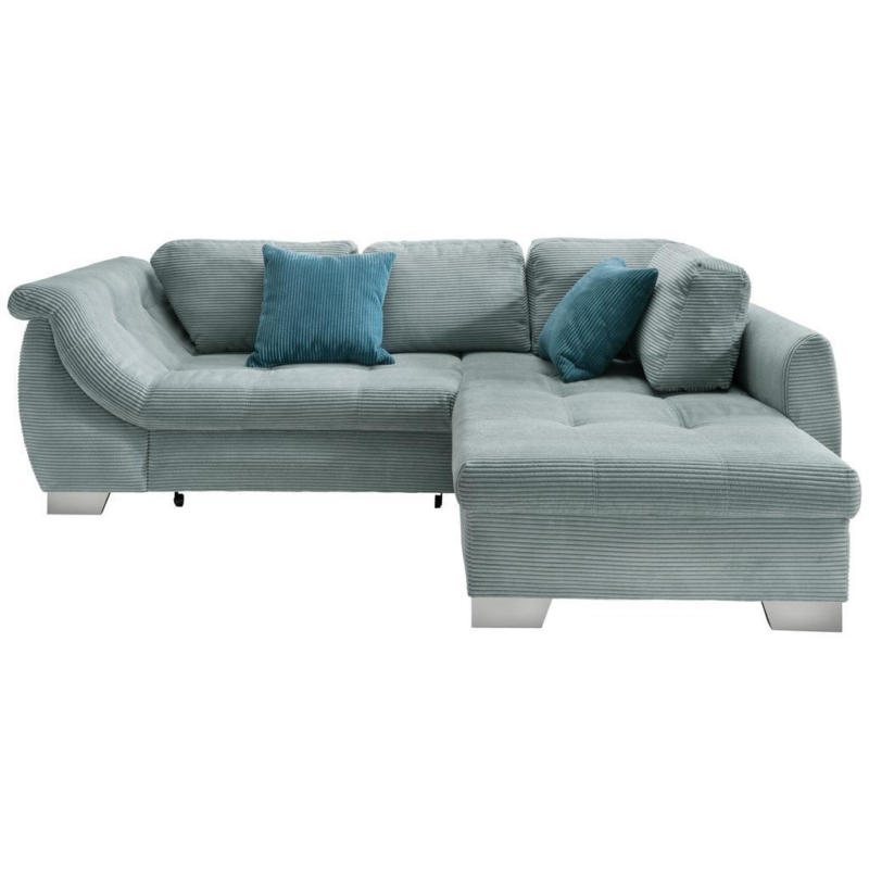 Ecksofa mit Schlaffunktion Flora Blau Kord