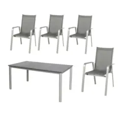 Gartengarnitur 5-teilig Urban Aluminium/textil