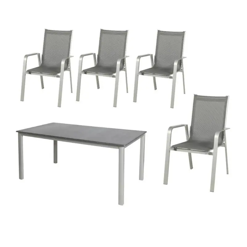 Gartengarnitur 5-teilig Urban Aluminium/textil