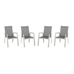 Möbelix Gartensessel-set 4tlg. Stapelbar Urban Aluminium