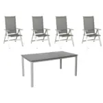 Möbelix Gartengarnitur 5-tlg. Urban Aluminium / Textil