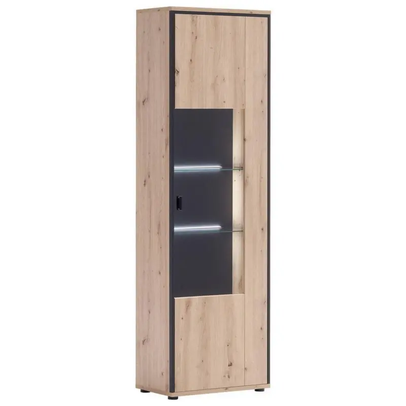 Vitrine Buenos Aires B: 63 cm Anthrazit/Eichefarben