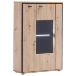 Highboard B: 93 cm Buenos Aires Anthrazit/Eichefarben