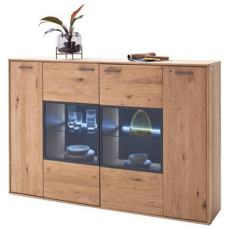 Highboard teilmassiv B: 184 cm Portland Eichefarben