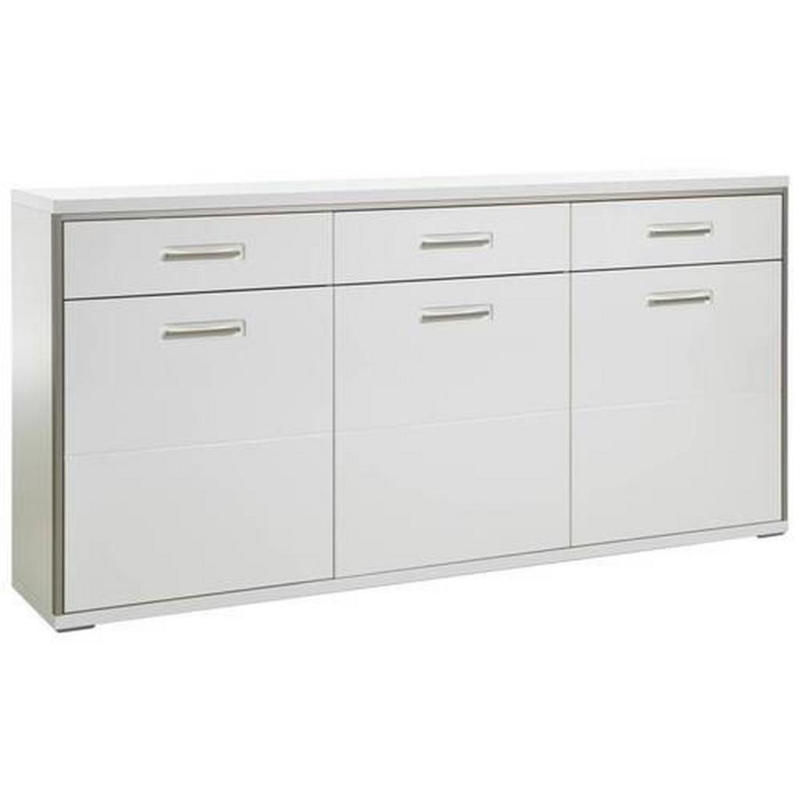 Sideboard 184 cm Trento Silberfarben/Weiß