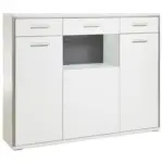 Möbelix Highboard B: 153 cm Trento Grau/Silberfarben/Weiß