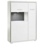Möbelix Highboard B: 94 Trento Grau/Silberfarben/Weiß