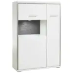 Möbelix Highboard B: 94 Trento Grau/Silberfarben/Weiß