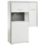 Möbelix Highboard B: 94 cm Trento Grau/Silberfarben/Weiß