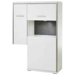 Highboard B: 94 cm Trento Grau/Silberfarben/Weiß