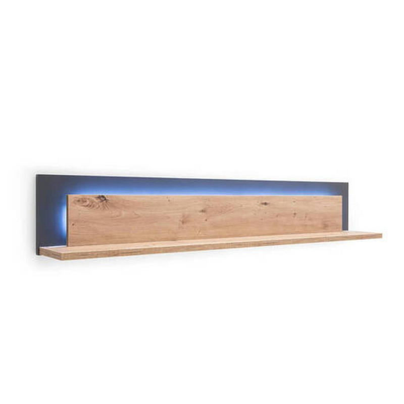 Wandboard Meran B: 139 cm Anthrazit/Eichefarben