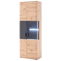Vitrine B: 70 cm Cortona Anthrazit/Eichefarben