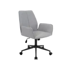 Drehstuhl Mailand mit Armlehnen Hellgrau/Schwarz Bis 140 Kg