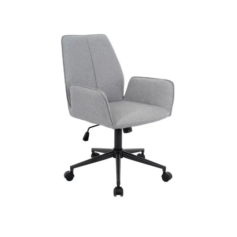 Drehstuhl Mailand mit Armlehnen Hellgrau/Schwarz Bis 140 Kg