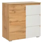 M&ouml;belix Kommode 80 Cm Image Wei&szlig;/eiche Dekor