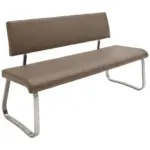 Möbelix Sitzbank mit Lehne Cappuccino Lederlook Arco B: 155 cm