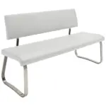 M&ouml;belix Sitzbank mit Lehne Wei&szlig; Lederlook Arco B: 155 cm