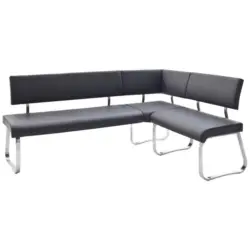 Eckbank Schwarz Echtleder Arco 200x150 cm