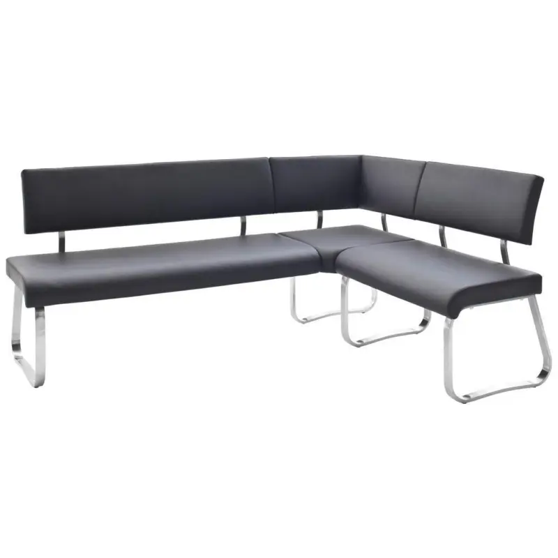 Eckbank Schwarz Echtleder Arco 200x150 cm