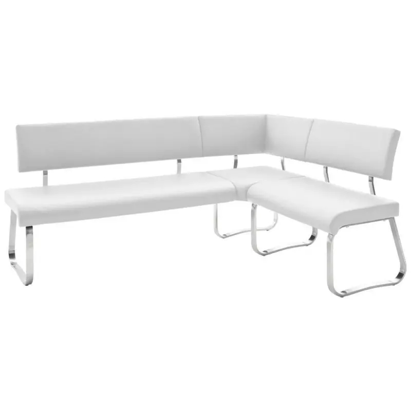 Eckbank Weiß Lederlook Arco 200x150 cm