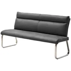 Sitzbank mit Lehne Grau Rabea 180x98 cm