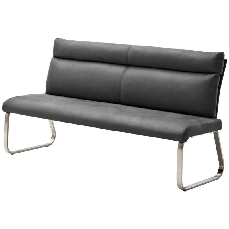 Sitzbank mit Lehne Grau Rabea 180x98 cm