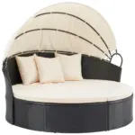 Möbelix Sonneninsel Bali Schwarz/beige Polyrattan, Verstellbares Dach