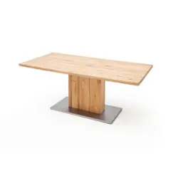 Esstisch Eiche Greta 160x90 cm Eichefarben/Edelstahlfarben